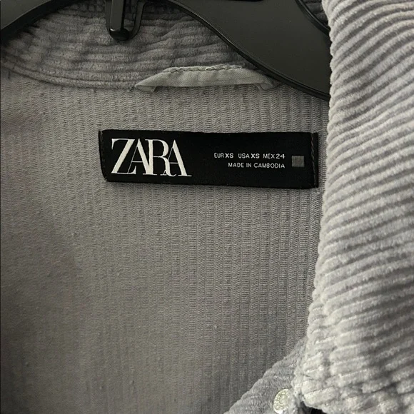 Zara Charcoal Corduroy Shirt Jacket - Picture 6 of 8